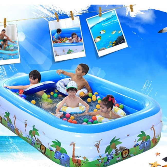 [GIAO HÀNG NHANH] BỂ BƠI 3 TẦNG HÌNH CHỮ NHẬT 1.3 MÉT LOẠI DÀY CỰC CHẮC CHẮN - PHAO BƠI 3 TẦNG CHO CẢ NHÀ VUI CHƠI