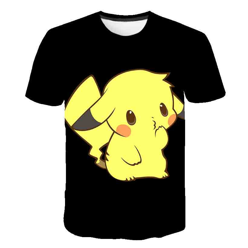 Áo thun HUQISHA họa tiết hoạt hình Pokemon thời trang dành cho nam