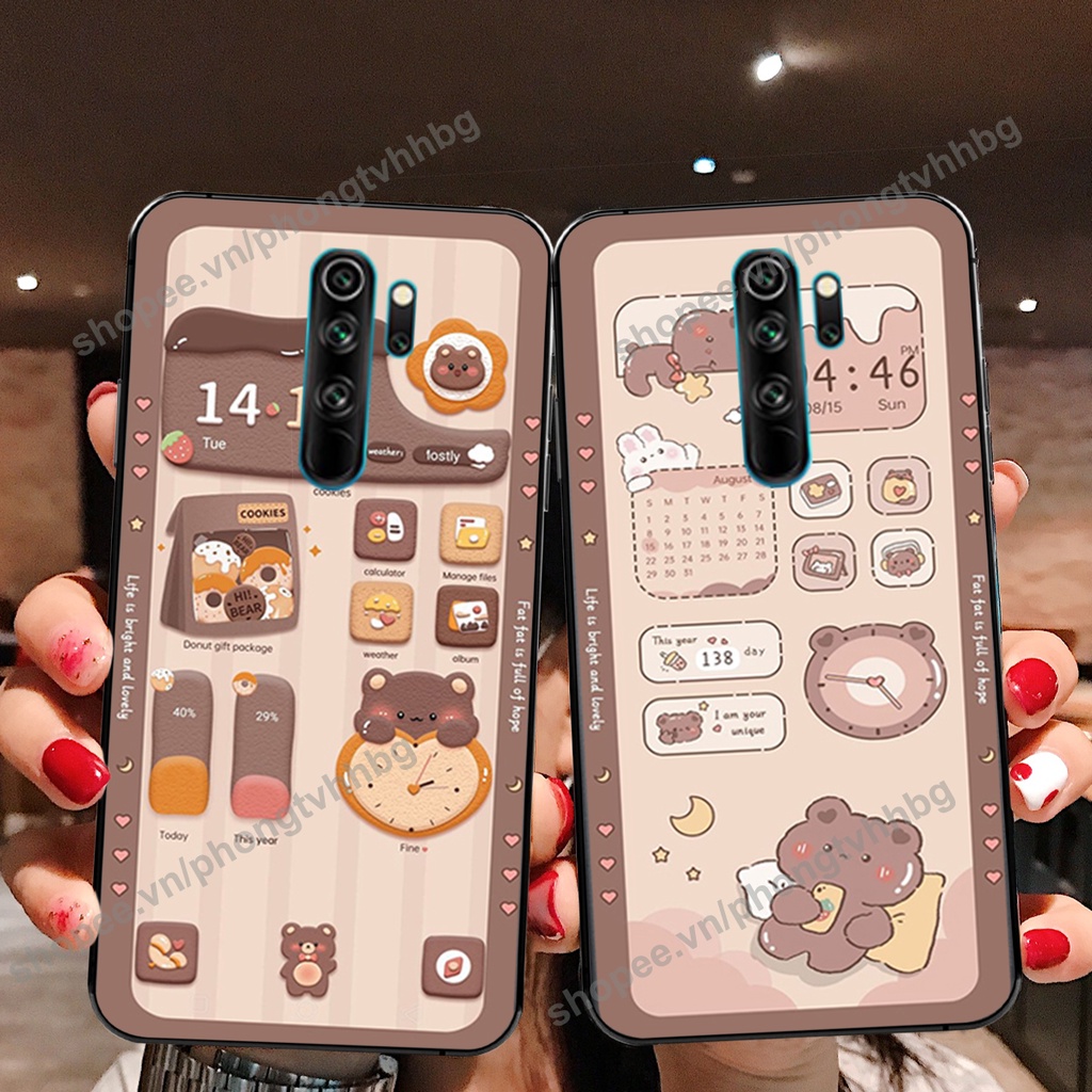 Ốp lưng Xiaomi Redmi 8 / Redmi Note 8 pro / Redmi 9 gấu,thỏ trắng , đồng hồ dễ thương cute cực đẹp