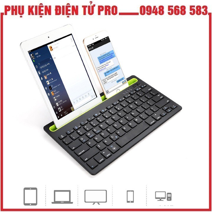 Bàn Phím Không Dây Bluetooth Pk 908 Cao Cấp Kết Nối Và Sử Dụng Trên 2 Máy Cùng Lúc