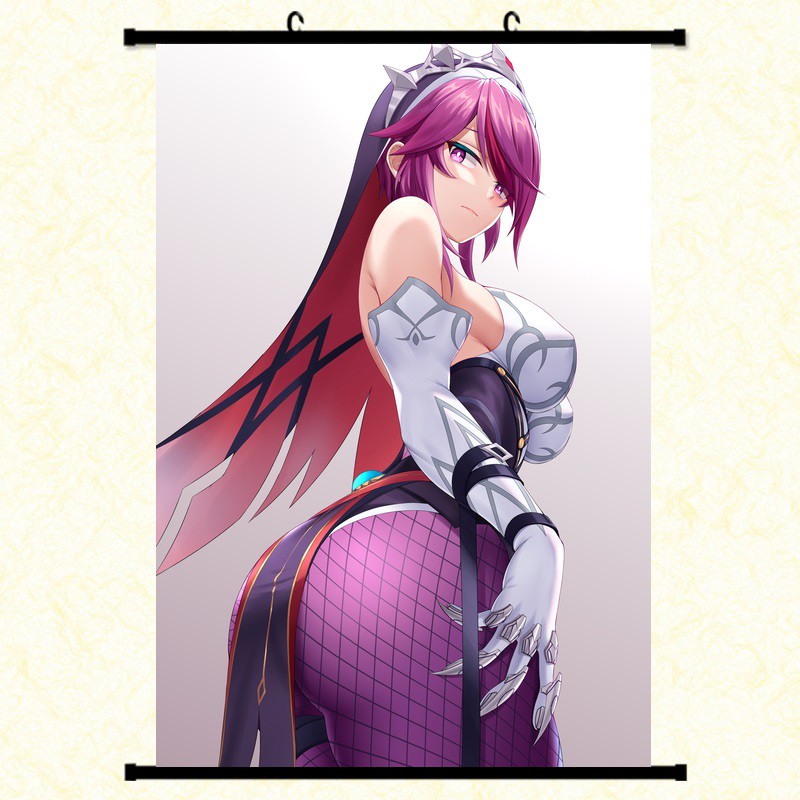 Poster vải anime Rosaria 30x45 - Genshin Impact tranh vải cuộn treo tường
