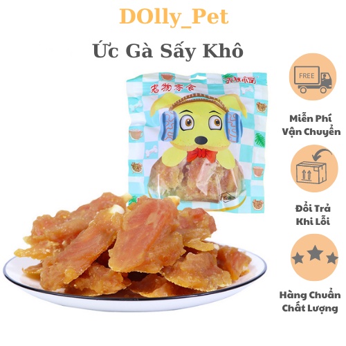 Ức Gà Sấy Khô Ăn Liền Cho Chó - Đồ Ăn Vặt Cho Chó Mèo (100gr)