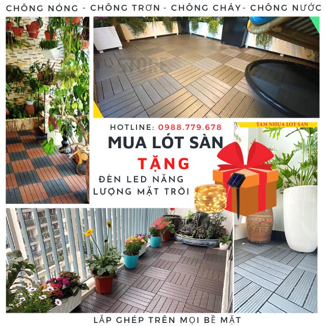 🏆 Vỉ Nhựa Lót Sàn Ban Công T-Plus+ - Tấm nhựa lót sàn ban công,Chống Trơn Nhà Tắm, Bể Bơi