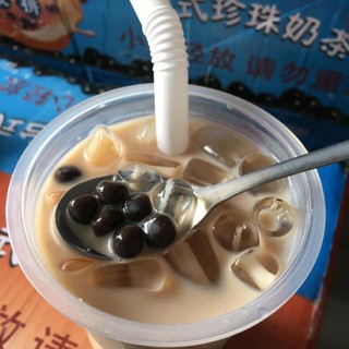 (Sẵn kho)Trà sữa trân châu đường đen Qicai