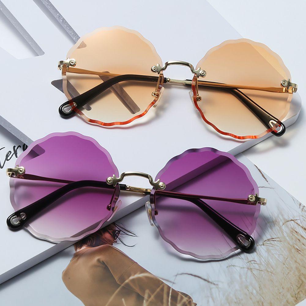 Kính Mát Tròn Không Gọng Chống Bức Xạ Và Tia UV Phong Cách Hàn Quốc Thời Trang Cho Nữ