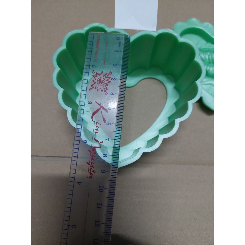 KHUÔN XÔI TIM XANH 9 CM HÌNH Song Hỷ  NGOC LAN