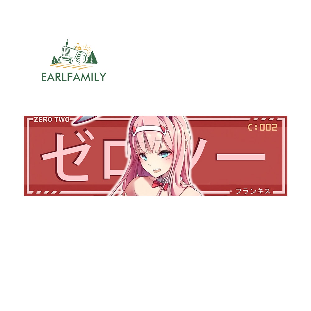 Earlfamily 13cm x 4cm zero two darling in the franxx Xe Dán Anime Đề Can Thời Trang Tắc Xước Mũ Bảo Hiểm Xe Máy Trang Trí