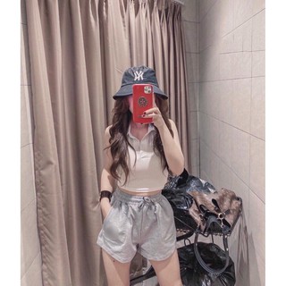 Áo thun ba lỗ croptop cổ bẻ magb2006204 mới