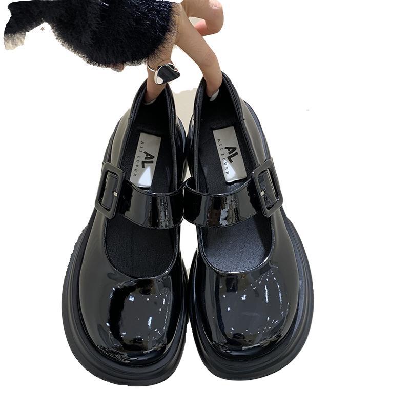 Giày Da Bóng Đế Dày Phong Cách Retro Pháp