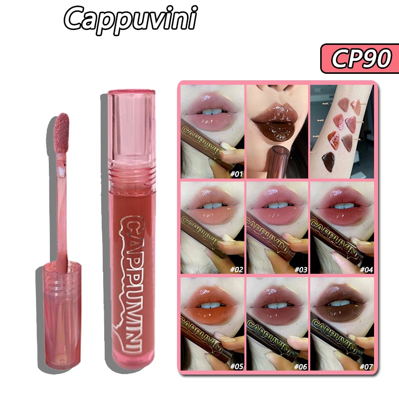 Son môi bóng CAPPUVINI trang điểm dưỡng ẩm lâu trôi 3g