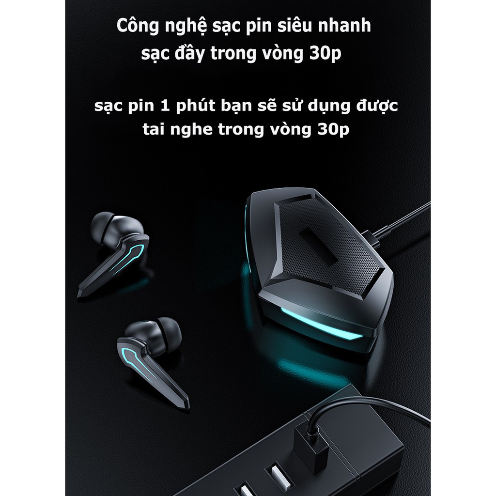 Tai nghe bluetooth 5.2 Gaming P30 dùng cho game thủ chơi game mobile,pc ,laptop âm thanh HIFI