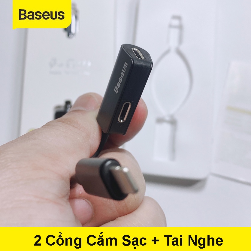 Jack Bộ chia Cổng chia 2 Lignting Baseus L37 có mic đàm thoại chơi game cho Iphone/Ipad