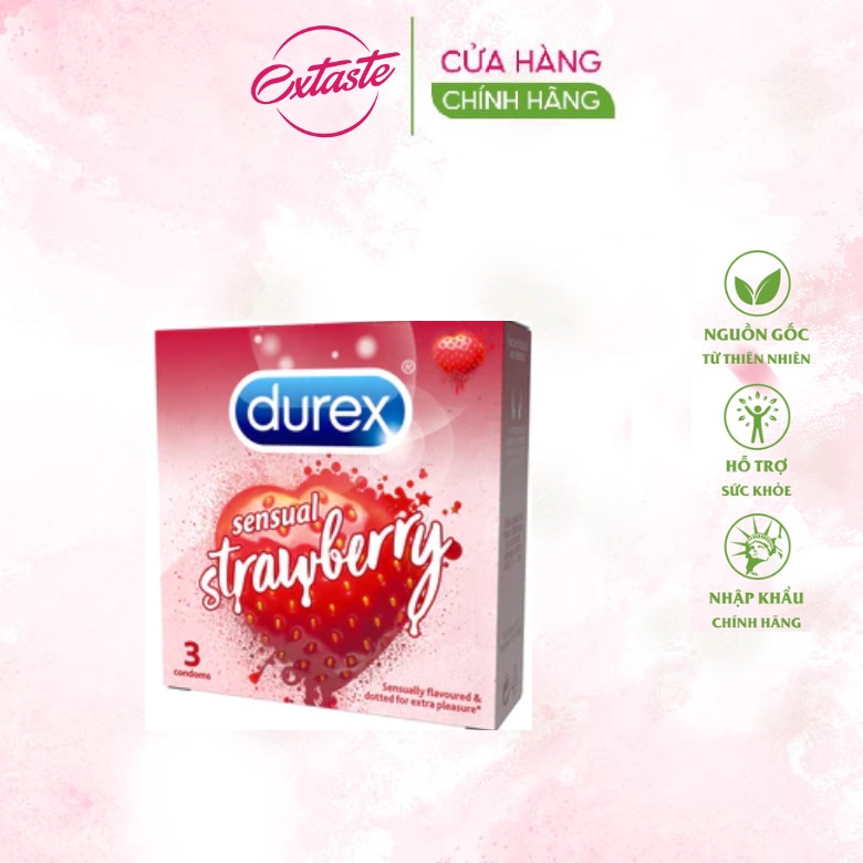 Bao cao su Durex Sensual Strawberry  Extaste
