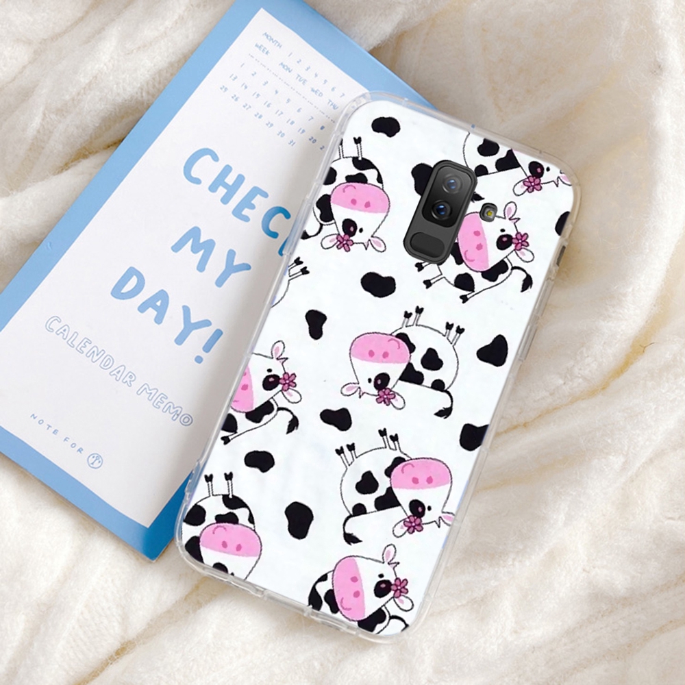 Ốp điện thoại TPU mềm in họa tiết bò sữa cho Samsung A5 A6 Plus A7 A8 A9 2017 2018 M10 M20 M30 M40 57A | BigBuy360 - bigbuy360.vn