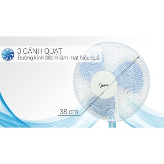 Quạt đứng thời trang Midea FS4011V (Mới 100%, bảo hành 12 tháng chính hãng)