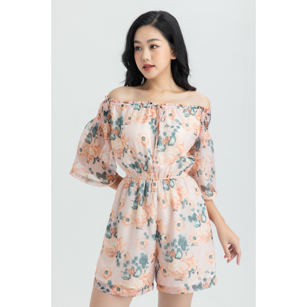 Áo liền quần (Jumpsuit) voan hoa nữ IVY moda MS 18B8299