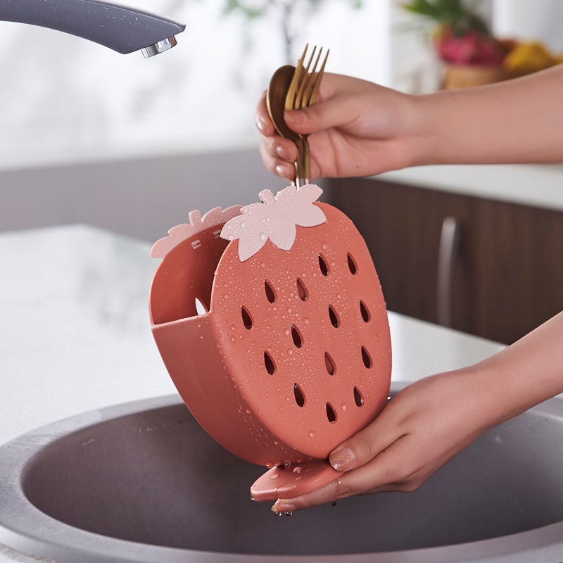 Ống Đựng Đũa Muỗng Dao Bằng Nhựa Họa Tiết Hoạt Hình Sáng Tạo Đa Năng