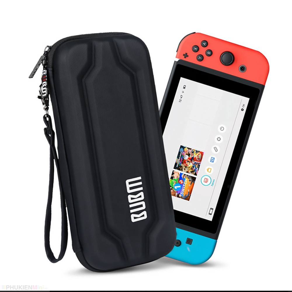 Túi khung cứng chống sốc BUBM chuyên dụng đựng máy chơi game Nintendo Switch oled và phụ kiện dây sạc, thẻ nhớ USB