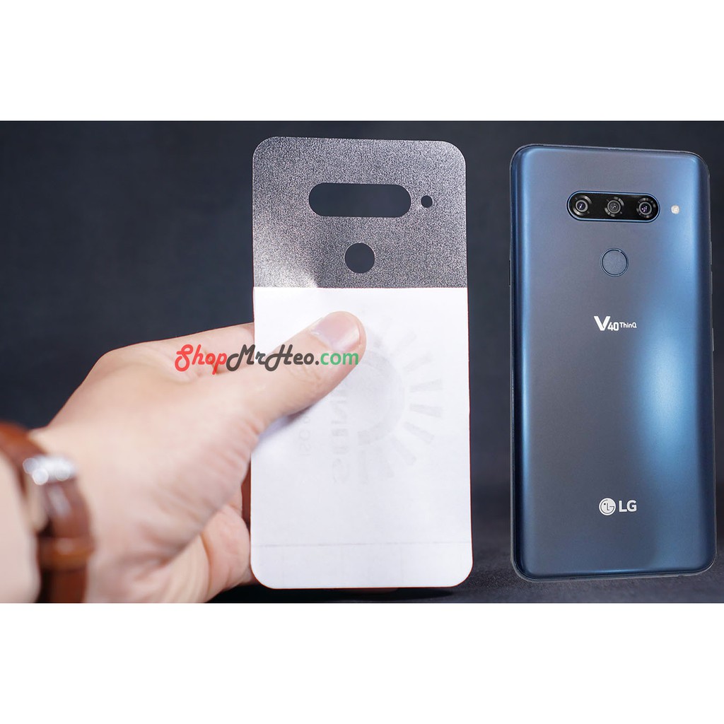 Skin Dán Mặt Lưng Vân 3D LG V40 ThinQ - Vân Carbon, Hình hộp, Nhám, Vân Da