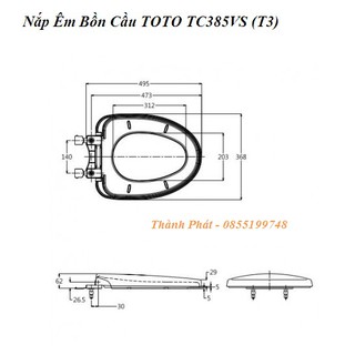 [CHÍNH HÃNG] Nắp Êm Bồn Cầu TOTO TC385VS (T3)