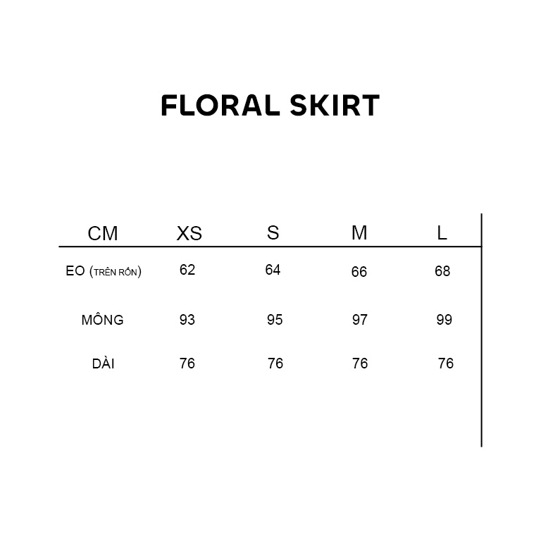 Chân váy chữ A dáng dài hoạ tiết hoa  – Floral Skirt