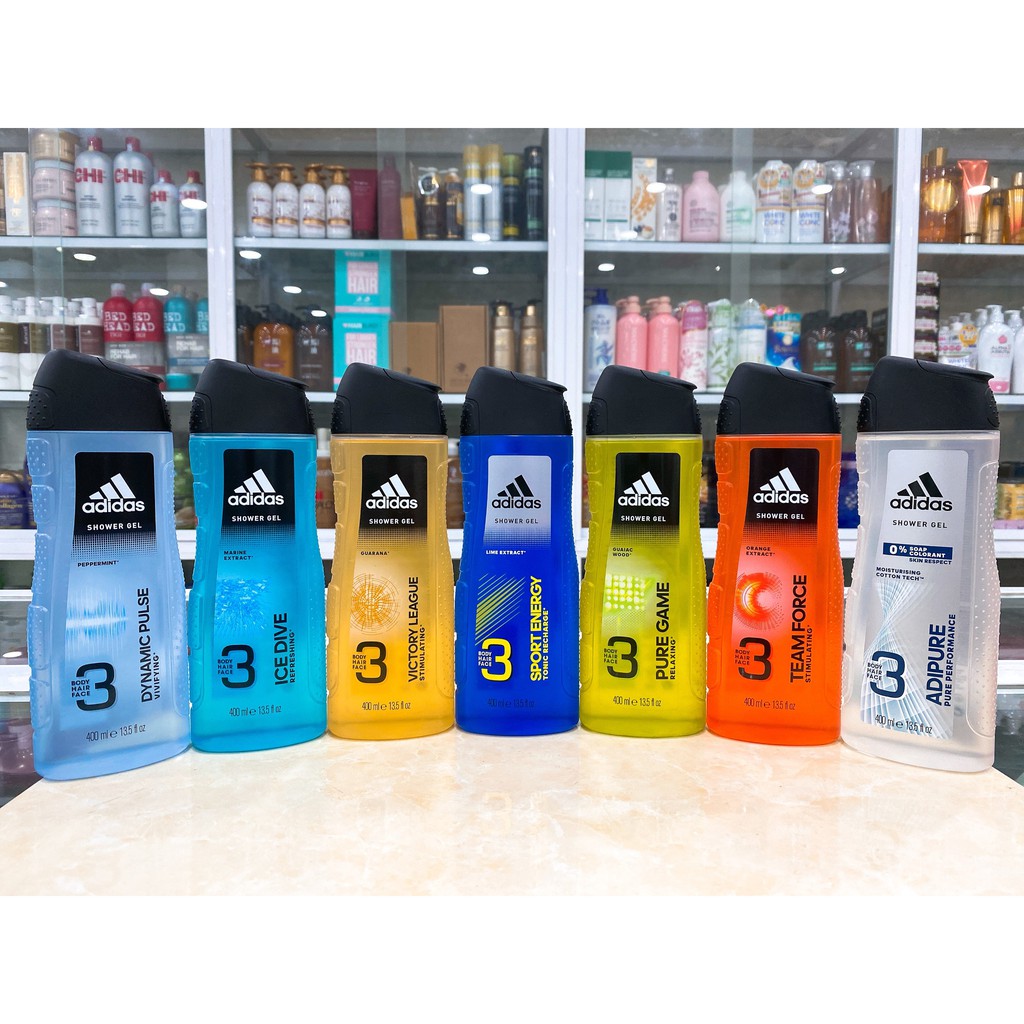 (400ml) Gel tắm gội Adidas 3 in 1 Body Hair Face