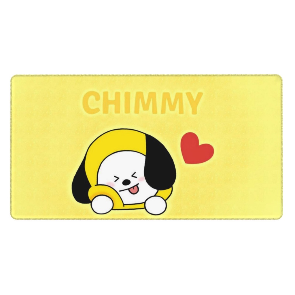 Miếng Lót Chuột Và Bàn Phím Máy Tính Chống Trượt Bằng Cao Su Cỡ Lớn In Họa Tiết bt21 chimmy 40x75cm