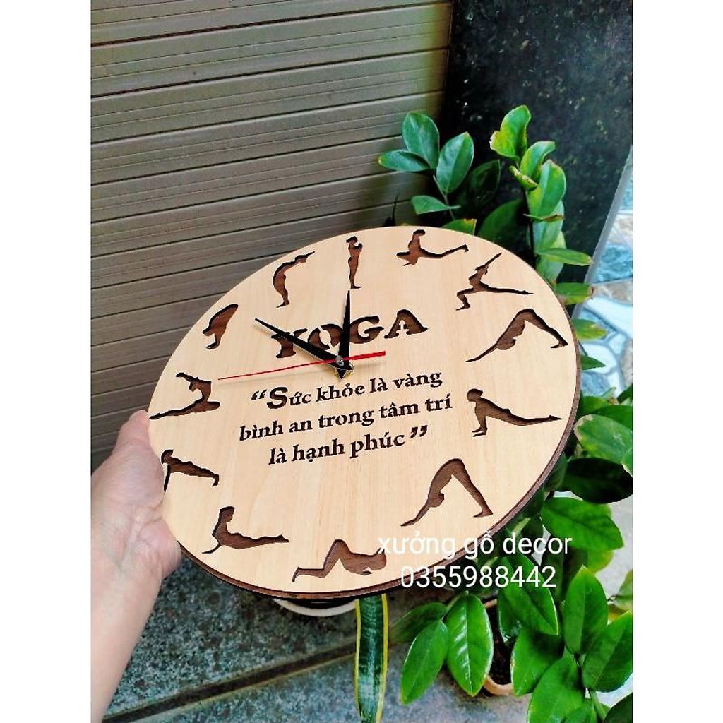 Đồng hồ gỗ treo tường YOGA 2