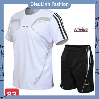 Bộ thể thao nam cộc tay- Bộ hè nam thun lạnh cao cấp DieuLinh Fashion co giãn 4 chiều