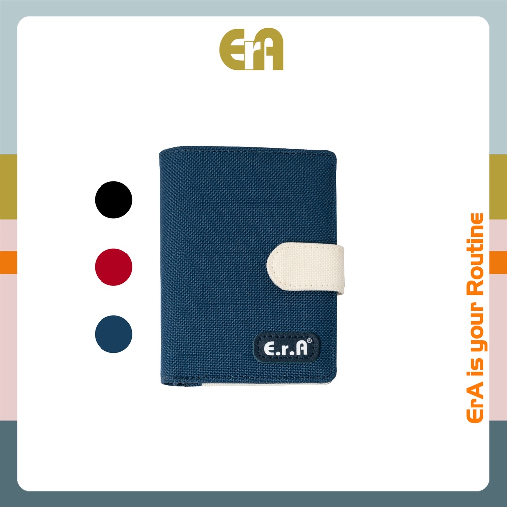 Ví Vải Nữ Nam Cầm Tay Đứng ErA Strap Button - Bóp Vải Canvas Chống Nước, Nhiều Ngăn Tiền và Thẻ, Nhỏ Gọn [Full Box]
