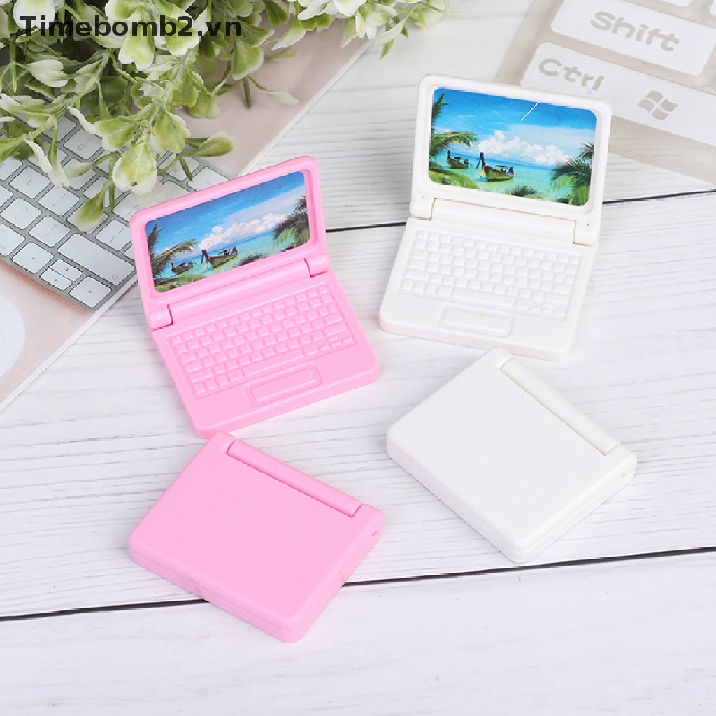 Bộ 2 Máy Tính mini Tỉ Lệ 1: 12 Xinh Xắn Dành Cho Búp Bê