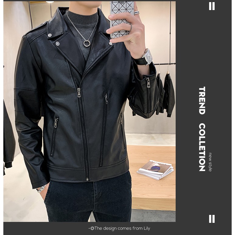 Áo Da Nam Biker Jacket Cao Cấp Hot Trend 2019-Tman