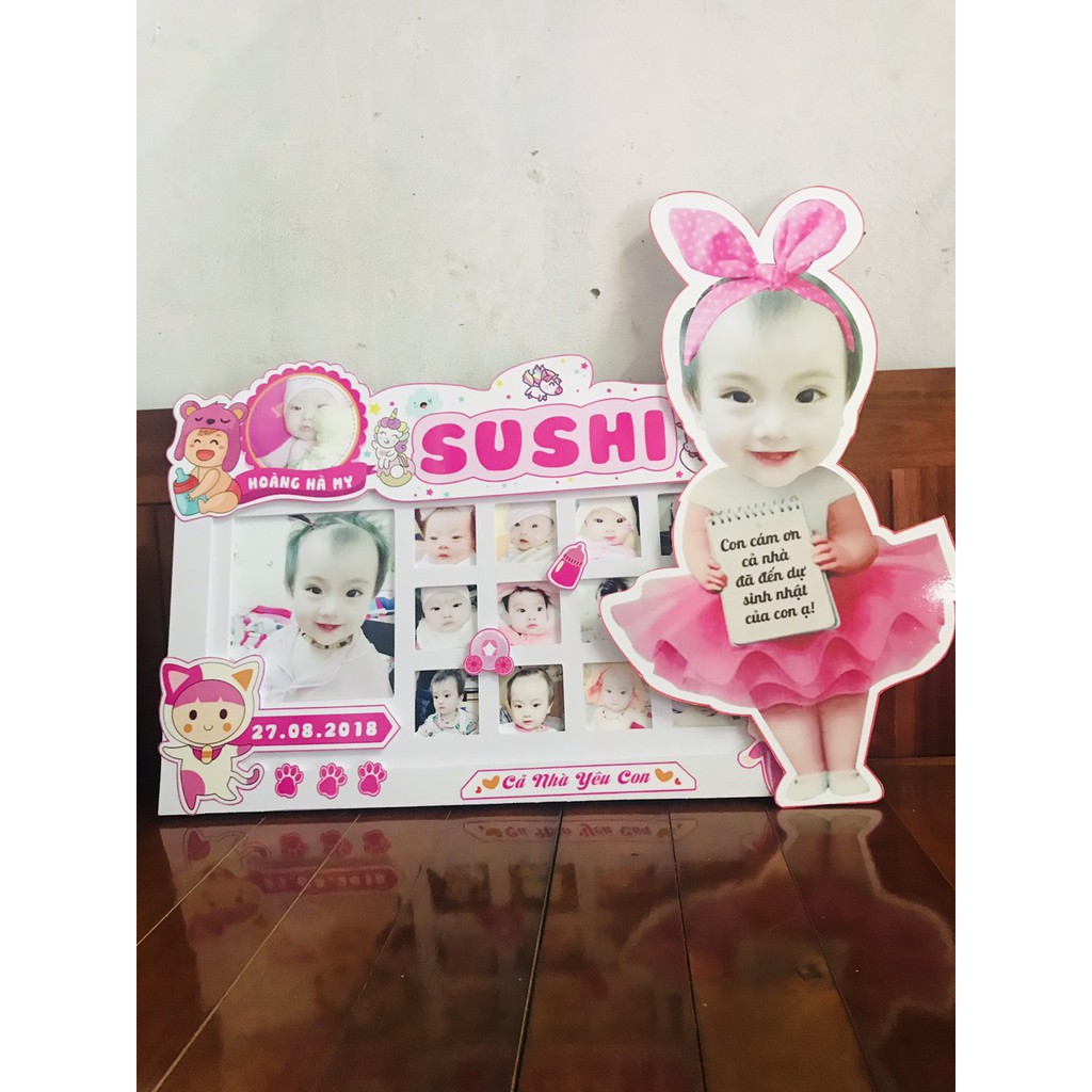 Khung ảnh 3d 12 tháng cho bé (tặng 01 chibi bé)