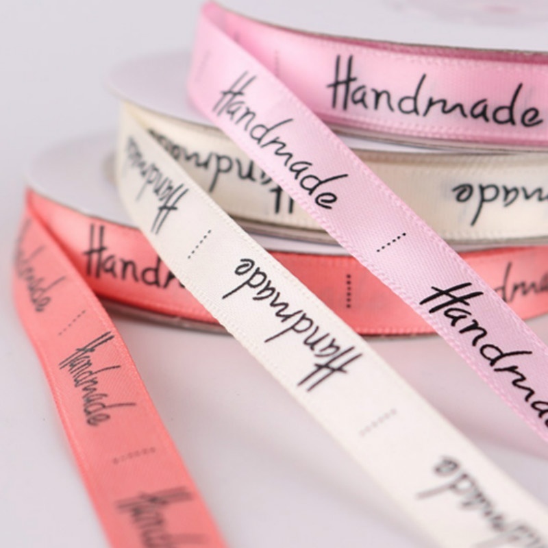 HANDMADE Cuộn Dây Ruy Băng In Chữ Diy 10mmx25y