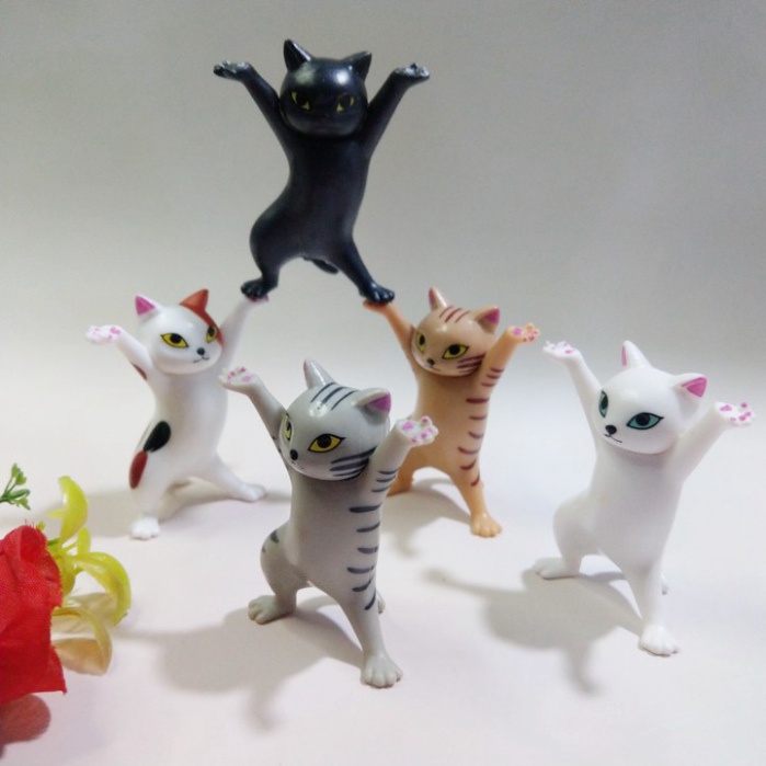 Set 5 Mô Hình Mèo Hoạt Hình Nhảy Múa - trang trí bàn làm việc - T0194