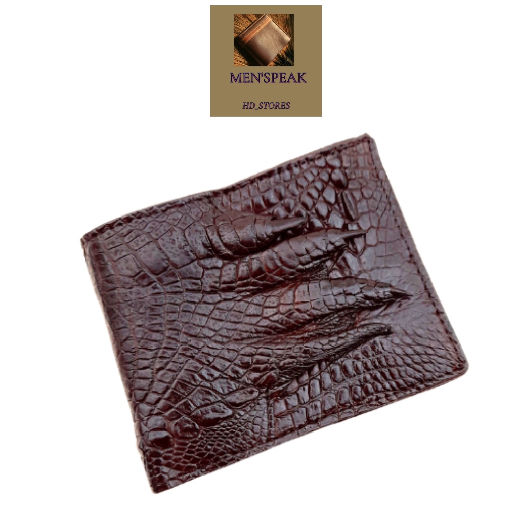 Ví da cá sấu, ví móng da cá sấu 2 mặt màu đen và màu nâu.
