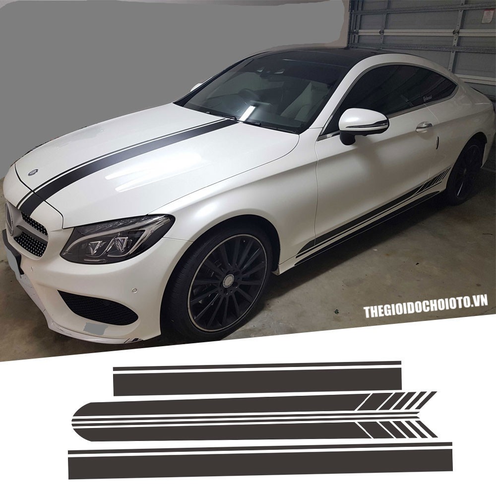 Dải tem dán sườn xe nóc xe ô tô (mẫu 5) MS-148 AutoPlaza tem thiết kế riêng theo từng đơn đặt của khách hàng