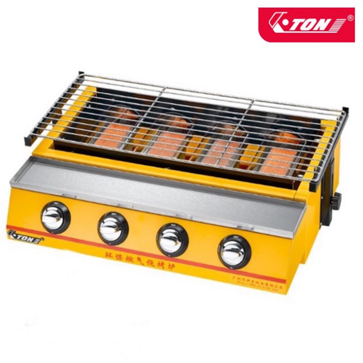 Bếp gas nướng hải sản, nướng thịt bbq không khói bằng Gas 4 đầu đốt ETON ET-K222