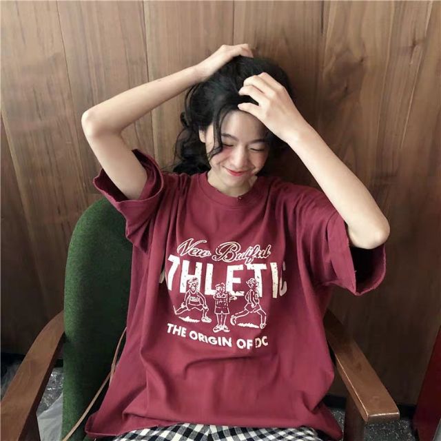 (Có Ảnh Thật) Áo Tshirt Oversize Ulzzang về 3 màu xinh yêu Đỏ Đun/Trắng/Xanh [Hàng Hot//Siêu Chất Lượng]