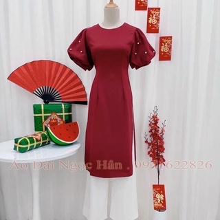 Áo Dài Cách Tân Nữ Tay Bồng Đính Cườm TK02