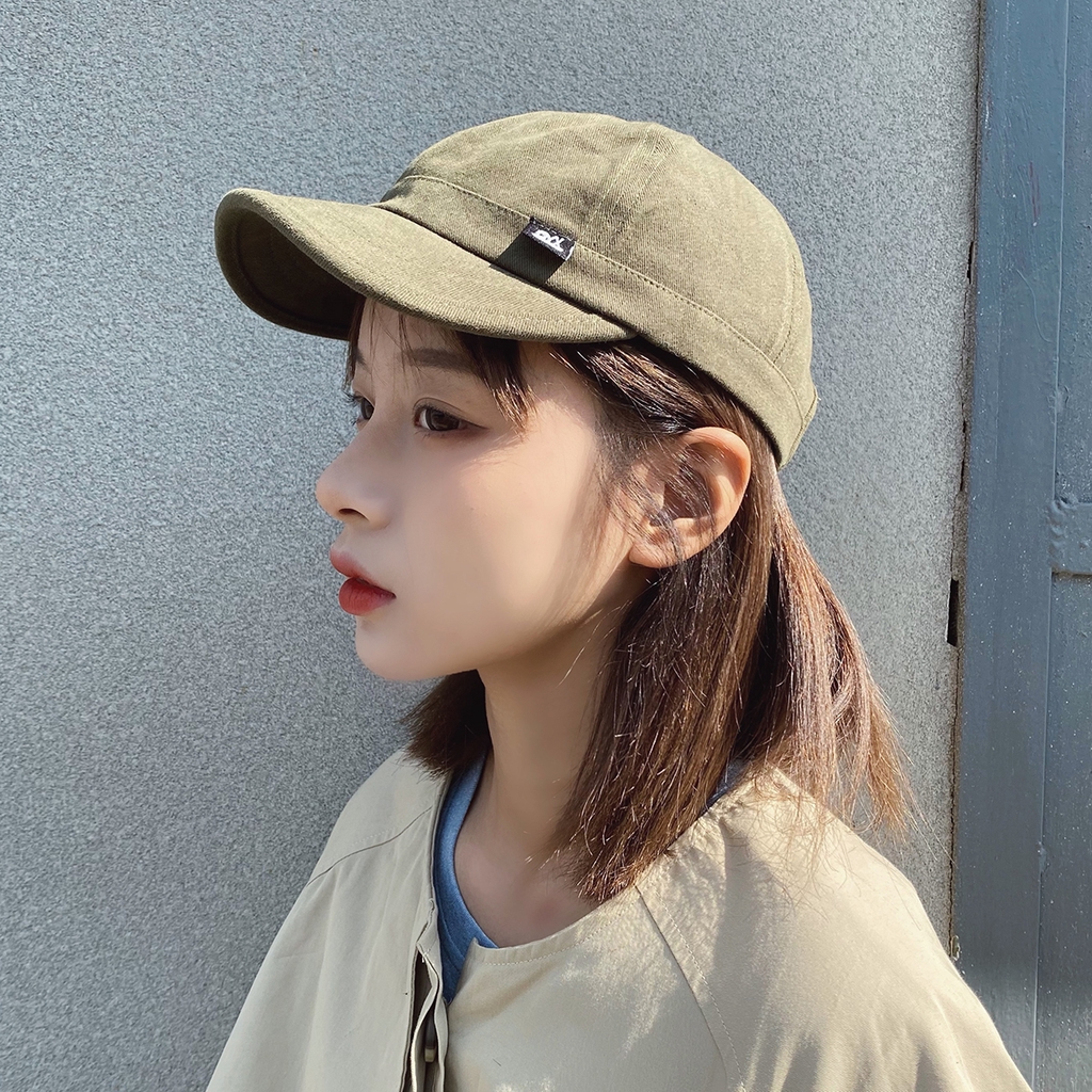Mũ lưỡi trai bóng chày mềm vành ngắn phong cách cổ điển đường phố thời trang hip hop Nhật Bản dành cho nam và nữ