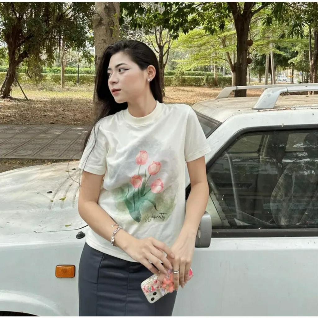 Áo phông babytee áo thun cotton pink tuylip hottrend