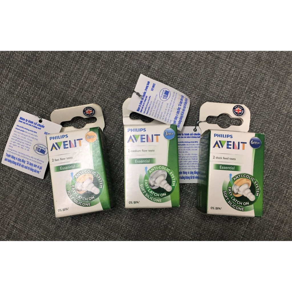 Set 2 núm ty bình Avent (dùng được cho Medela và Pigeon)
