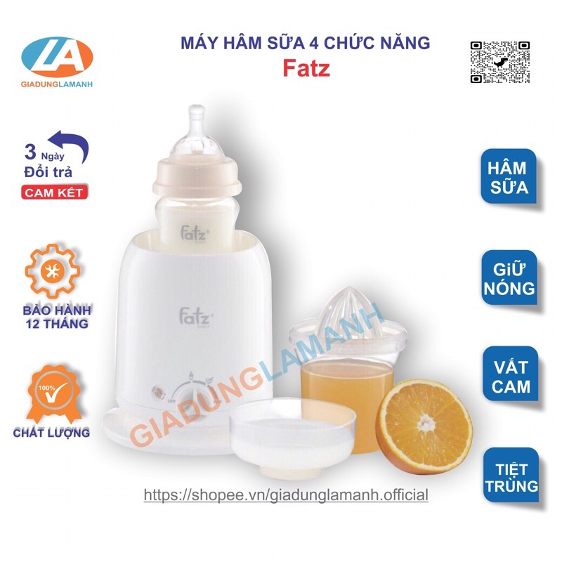 Máy hâm sữa Fatz 4 chức năng, Hâm nóng, giữ nóng, tiệt trùng bình sữa, vắt cam,Fatz baby