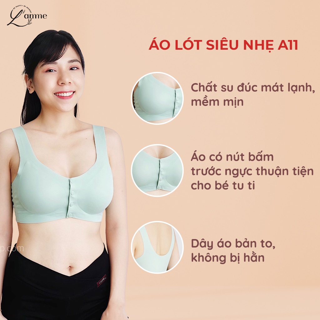 Áo lót (A11) chất su mát lạnh, mềm mịn, áo có nút bấm trước ngực thuận tiện cho bé tu ti by LAMME