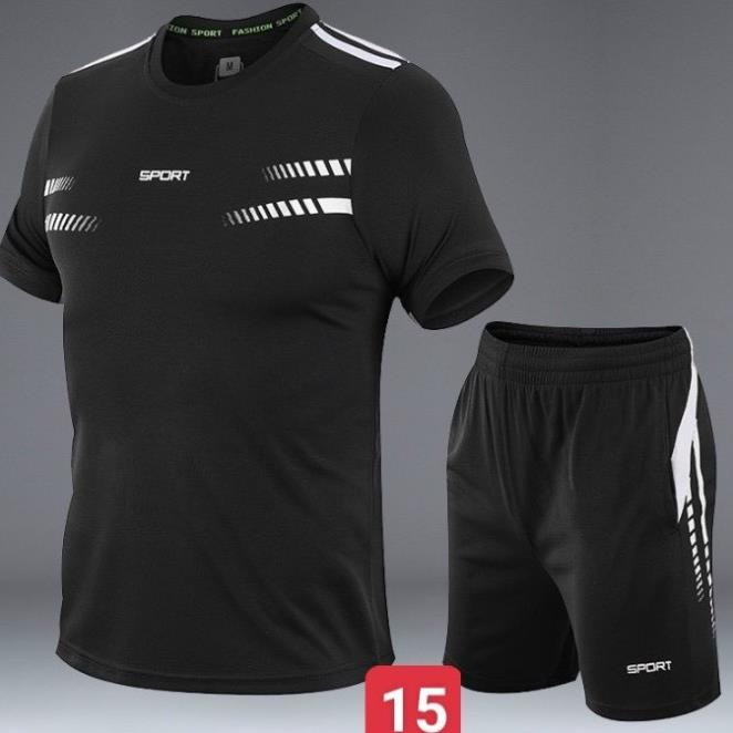 Bộ Thể Thao Nam, quần áo tập gym vải cotton thể thao mịn thoáng mát co giãn năng động thời trang Tomy_shop86 ms15 New