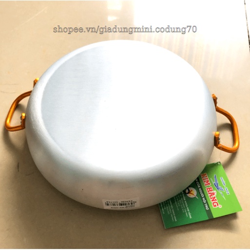 Chảo Nhôm Cắt Quai Vàng Kim Hằng Dày Dặn Đủ Cỡ_Size 18/20/22/24/26/28/30Cm