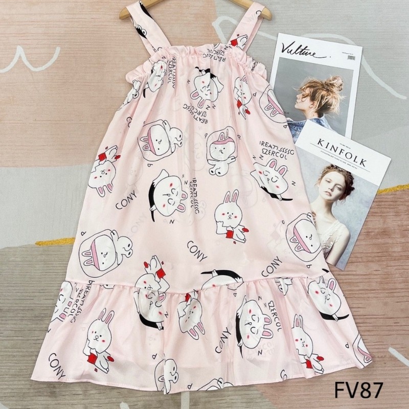 Váy 2 dây nữ dễ thương, mềm mịn, thoáng mát, HT shop