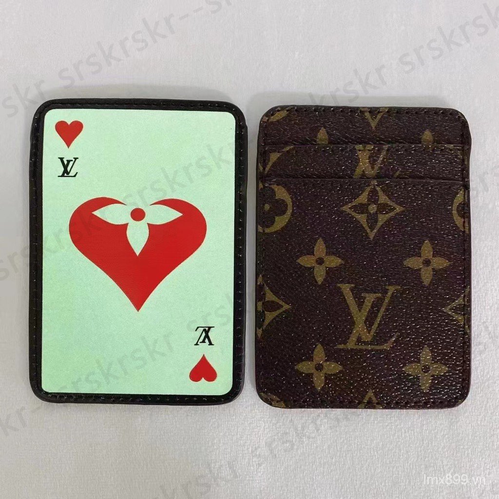 Leather Card Bag Luminous Love Flower Classic Presbyopic Fashion Brand Can Store Credit Card Business Card Transportation Card ID Card Interesting Small Purse Envelope Type Can Be Put into Pocket at Will