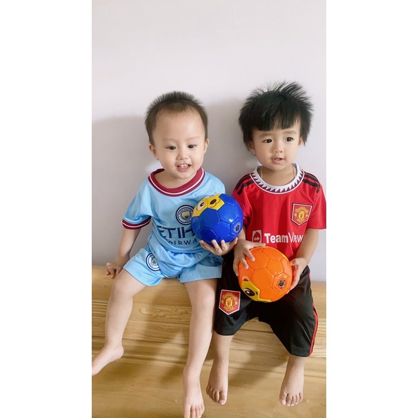 Bộ Quần Áo bóng đá trẻ em Brazil Logo Thêu chất liệu thun lạnh siêu mát A28